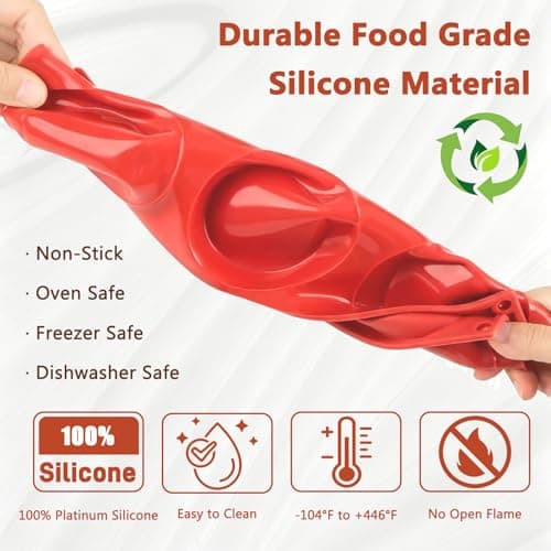 Redfly Silicone Egg Molds for Breakfast Sandwiches 2 Pcs, Non Stick 3 Inch Egg Bites Baking Pans, Silicone Muffin Pans for Baking — view 2