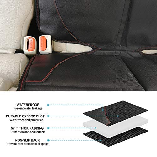 MORROLS Car Seat Protector, 2 Pack Carseat Protector with Thick Padding, Baby/Pets for Child Car Seat-Mesh Pockets-Waterproof-Universal Size(Black) — view 6