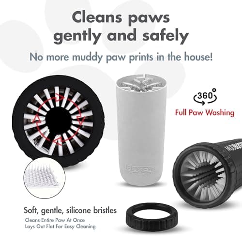 Dexas Medium Dog Paw Cleaner, Matte Black - Premium Quality Pet Supplies and Dog Accessories - Easy to Use and Clean MudBuster for Dogs - Patented Product - BPA Free