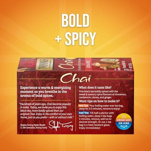 Twinings Ultra Spice Chai Black Tea Bags, 20 CT Box (1 Pack)