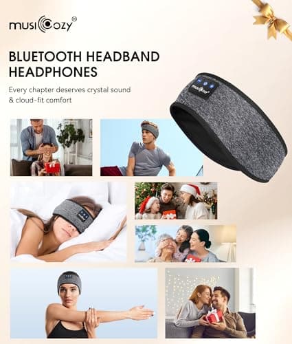 MUSICOZY Bluetooth 5.4 Sleep Headphones Headband, Wireless Sleeping Headphones Sleep Mask Earbuds IPX6 Waterproof for Side Sleepers Workout Running Insomnia Travel Yoga Cool Tech Gadgets Unique Gift — view 7