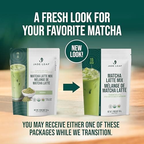 Jade Leaf Matcha Organic Matcha Latte Mix - Lightly Sweet Japanese Matcha Green Tea Powder with Organic Cane Sugar for Café Style Blend, 15 Servings (150g Pouch) — view 3