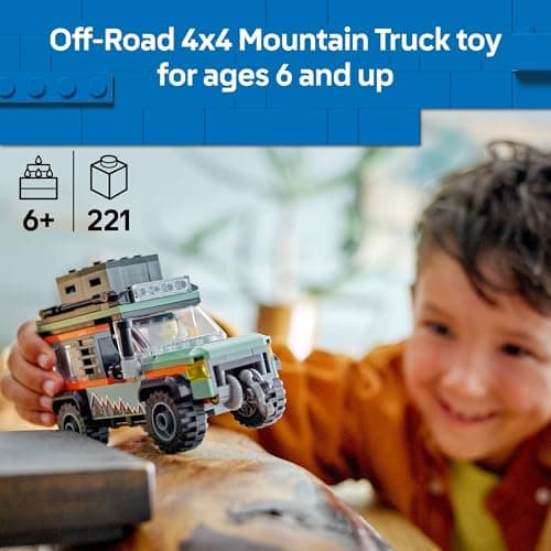 LEGO City Off-Road 4x4 Mountain Truck Toy - Building Toy Set for Kids, Boys and Girls, Ages 6+ - Fun Gift Idea for Ramadan - with Adventurer Minifigure and Accessories - 60447 — view 2