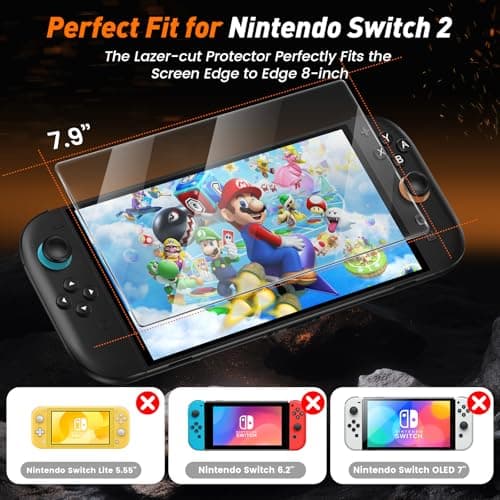 daydayup 4-Pack Screen Protector Tempered Glass for Nintendo Switch 2 [7.9 inch] 2025 with [Alignment Frame] -HD Clear Anti-Scratch Travel Transparent Clear Screen Protector