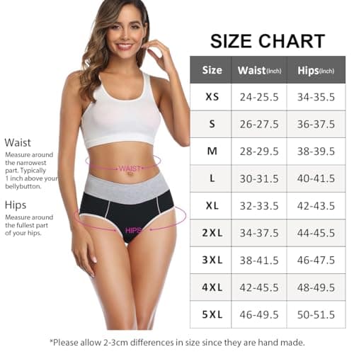wirarpa Women's Cotton Underwear High Waist Briefs Ladies Soft Comfortable Panties 5 Pack Black X-Small — view 4