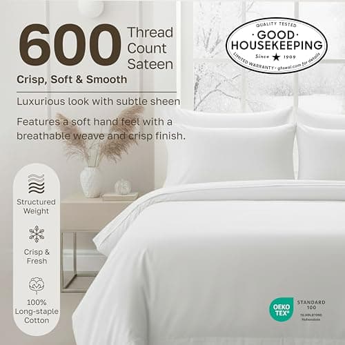 California Design Den Luxury Queen Size Sheet Set - 100% Cotton, 600 Thread Count Deep Pocket Queen Sheets, Hotel-Quality Bedding with Sateen Weave - Blue — view 2
