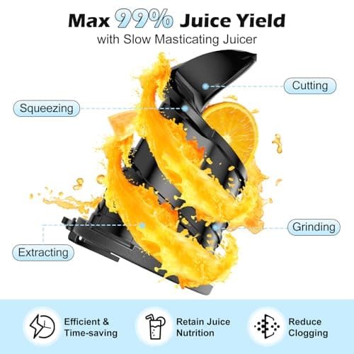 Juicer Machines with 5.8" Large Chute, 2-in-1 Cold Press Juicer for Whole Vegetables Fruits 400W, Masticating juicer Easy to Clean Juice Extractor Machine for Making Nut Mike, Juice, Premium Gray — view 5