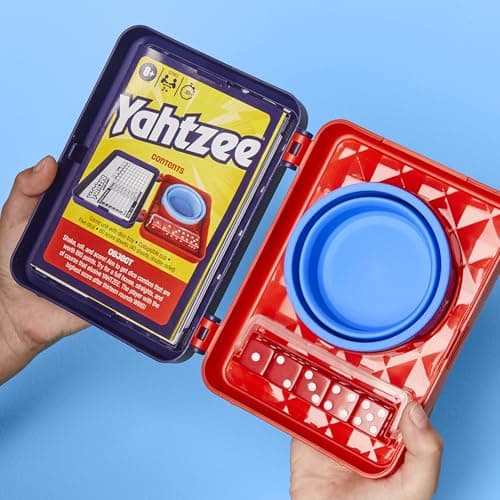 Yahtzee Dice Game | with Collapsible Cup & Storage Case | Fun Family Games for Kids, Teens, Adults | 30 Mins. | 2 or More Players | Ages 8+ (English & French Version) — view 2