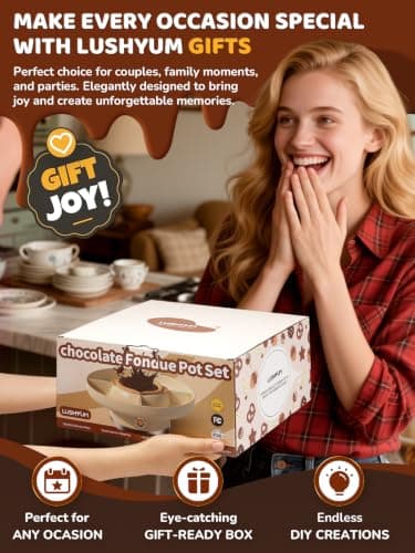 LUSHYUM Electric Chocolate Fondue Set, 4-Cup Chocolate, Rotating Tray — view 5