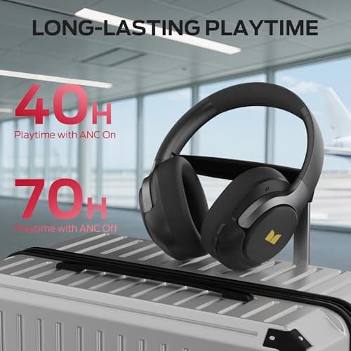 Monster Persona 5th ANC-Wireless Bluetooth Over-Ear Headphones with Microphone, 70H Playtime, Bluetooth 6.0, Comfortable and Foldable Design (Black) — view 5