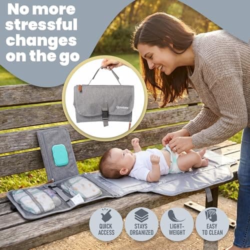 Portable Changing Pad - Changing Pad Travel Extra Long Waterproof with Storage and Wipes Pocket - Foldable Baby Diaper Changing Pad - Portable Changing Station for Travel, On-the-Go Parents & Newborns — view 4