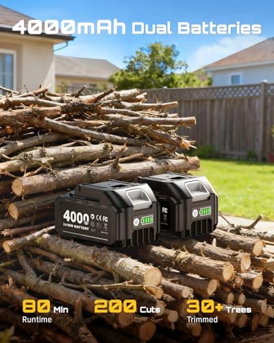 SEESII 2-in-1 Electric Pole Saws: Brushless Mini Chainsaw Cordless 6 Inch, 2 x 4000mAh Batteries, Pole Saw for Tree Trimming,Hand held Chain Saw with Extension Pole for Tree Limb Branch Cutter,P6 Ace — view 3