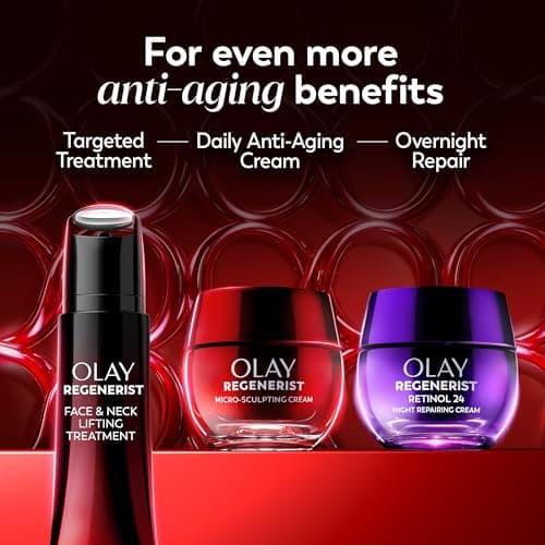 Olay Regenerist Neck and Face Roller, Neck Cream for Tightening and Firming, Anti-Aging Moisturizer for Women, Anti-Wrinkle Serum, Face Lift Cream, Cooling, Fragrance-Free, Hexa-Repair & NAD+, 1.7oz — view 9