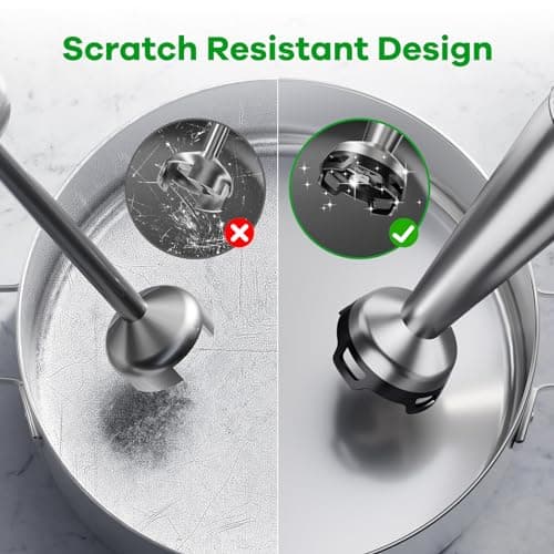 Turelar Immersion Blender Handheld Corded Hand Blenders Set 1100W, Trigger Variable Speed 5 in 1 Stick Emulsifier with Chopper, Whisk and Frother for Soup, Baby Food and Smoothies,Black — view 5