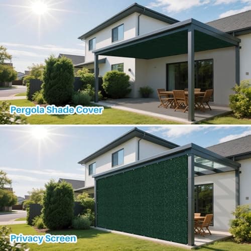 Patio Paradise 6' x 10' Sun Shade Cloth with Grommets Rectangle Shade Sail Straight Edge, Outdoor Patio Shade Canopy Pergola Cover UV Block Fabric for Backyard Deck Garden Activities, Green — view 3