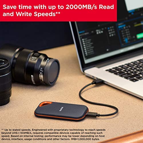 SANDISK 2TB Extreme PRO Portable SSD - Up to 2000MB/s - USB-C, USB 3.2 Gen 2x2, IP65 Water and Dust Resistance, Updated Firmware - External Solid State Drive - SDSSDE81-2T00-G25 — view 4