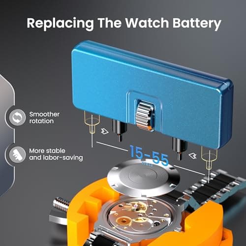 JOREST Watch Repair Kit, Battery Replacement, Link Pin Removal, Strap Adjustment Band Sizing, Screwdriver, Case Opener Back Remover, Spring Bar Tool — view 5
