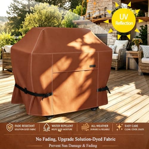 NettyPro Grill Cover Heavy Duty Waterproof 72 inch, Outdoor 3-5 Burners Gas BBQ Cover for Outside Weber, Char-Broil, Brinkmann, Nexgrill Large Barbecue, Black — view 3