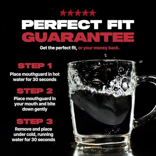 SAFEJAWZ Mouth Guard, Slim Fit Mouthguard for Youth with Case, Easy Fit Remoldable Mouthpiece for Football, Boxing, Lacrosse, MMA, Basketball & All Contact Sports (Kids <11 Years, Black) — view 4