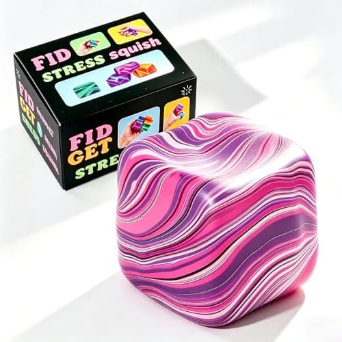 1 Pack Fidget Toys Squishy Stress Cube, Stress Balls for Kids Adults Squishies Stress Relief, Ice Sugar Sensory Toys for Kids with Autism, Fidgets for Classroom Prize Toys(Pink,1 Pack)