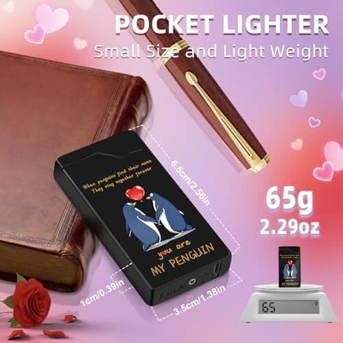 LcFun Electric Lighter USB Rechargeable, Valentines Day Gifts for Him Her, Romantic I Love You Gifts for Boyfriend Girlfriend Wife Husband Valentines Gifts for Men Women Couple — view 4
