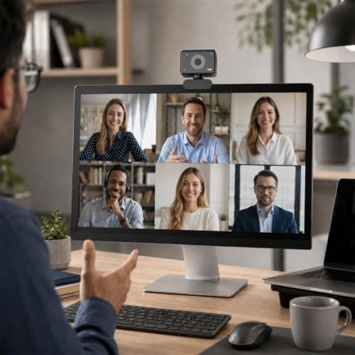 Xweiryn Webcam for PC, 1080P Full HD USB Webcam with Privacy Cover & Built-in Microphone, Plug and Play Computer Web Camera for Video Conference Online Class Live Streaming Video Calling (1080P) — view 5