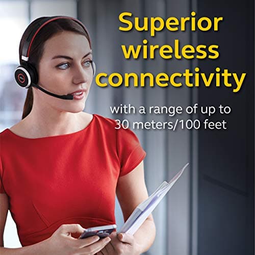 Jabra Evolve 65 UC 6599-829-409 Wireless Headset, Stereo, Includes Link 370 USB Adapter, Bluetooth with Industry-Leading Performance, Passive Noise Cancellation, All Day Battery, Speaker