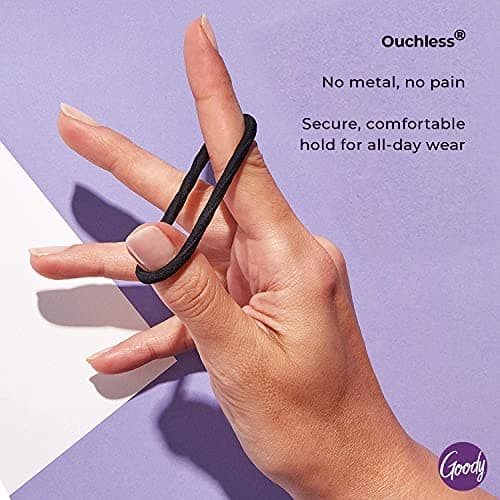 Goody Ouchless Women's Braided Elastic Thick, Black, 27 Count, 4MM for Medium Hair — view 2