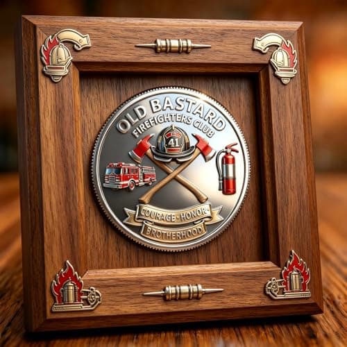 Firefighters Club Honor Coin, Firefighter Challenge Coin, Old Bastards Firefighters Club Commemorative Coins, Courage Honor Brotherhood Coins, Gift for Firefighters (10pcs) — view 4