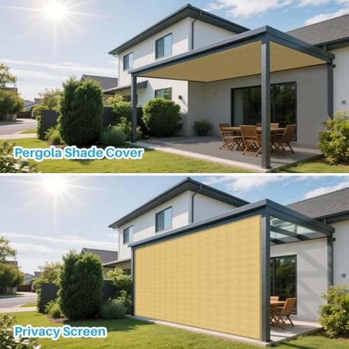Patio Paradise 15' x 30' Sun Shade Cloth with Grommets Rectangle Shade Sail Canopy Pergola Cover with Straight Edge, UV Block Fabric for Backyard Deck Outdoor Activities, Sand — view 2