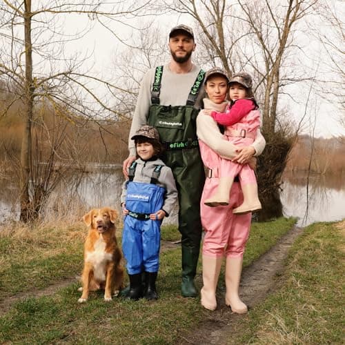 DaddyGoFish Chest Waders for Kids and Adults, Fishing and Hunting Waders with a Pocket and a Wader Hanger — view 4