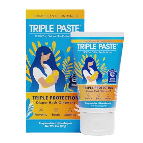 Triple Paste Diaper Rash Cream, Hypoallergenic Medicated Ointment for Babies, 2 oz, Multi, (SU-001) (Packaging May Vary)