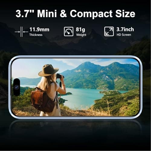 BLKE AIR Mini Phone 4G Unlocked 3+32GB Mini Smartphone with 3.7'' HD Touch Screen 2000mAh Battery Compact Backup World's Smallest Phone for Kids & Students GPS Dual SIM Face ID Blue — view 7