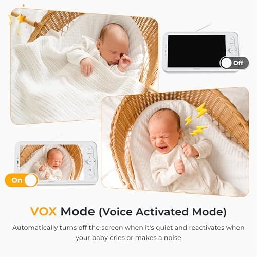 Arenti Baby Monitor, Smart WiFi 6 Baby Camera with 5-Inch Upgraded Wireless Display, 360° View, Auto-Night Vision, Temperature Sensor, Sound & Motion Detection, 2 Way Audio, VOX Mode (B2) — view 5