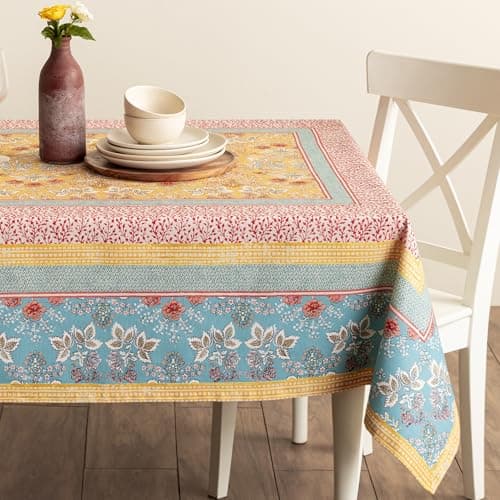 Maison d' Hermine Table Cloth Rectangle Table 100% Cotton 60 x 90 Inches Tablecloth Reusable Decorative for Dining Kitchen Room Farmhouse Party Home Hotel Restaurant Spring Summer - Marquise — view 7