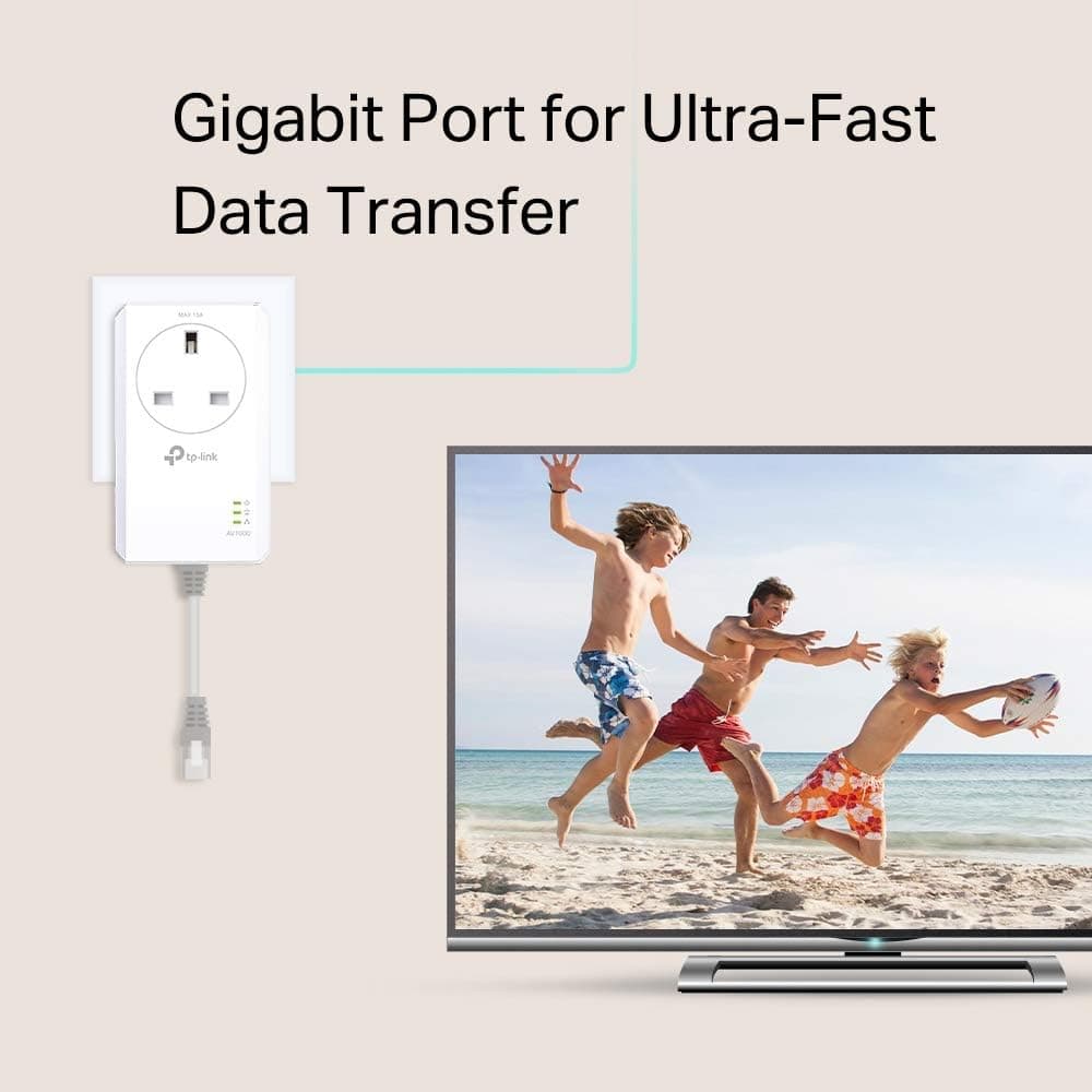 TP-Link TL-PA7017PKIT Gigabit Passthrough Powerline Adapter Starter Kit, Powerline Network Adapters Speed up to 1000 Mbps, 4K Video Streaming & Online Gaming, No Configuration Required, Plug and Play — view 4