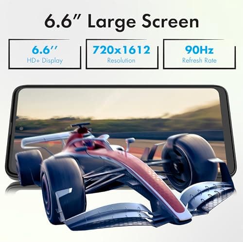 NUU N10 Basic Cell Phone for T-Mobile, Mint, Metro, Qlink, Tello and More 4GB/128GB, Perfect for Teenagers, Dual SIM 4G, Octa-Core 6.6" 90Hz HD+, Unlocked Phones Android Phone 15, US Warranty (White) — view 6