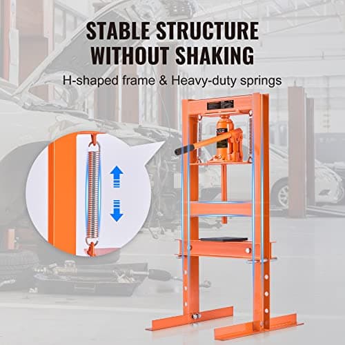 VEVOR Hydraulic Shop Press, 6 Ton H-Frame Hydraulic Garage/Shop Floor Press, Adjustable Shop Press with Press Plates, Heavy Duty Hydraulic Press for Garage, Shop, Workshop — view 4