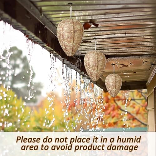 DECYOOL 6 Pack Paper Wasp Nest Decoy Hanging Wasp Nest Stay Away from Wasps Hornets Yellow Jackets(Mixed Color) — view 4
