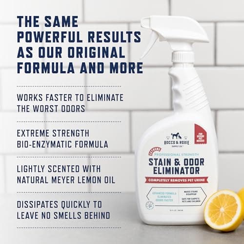 Rocco & Roxie Extreme Stain & Odor Eliminator for Strong Odor, Pet Urine Enzyme Cleaner Destroyer, Stain Remover, Dog Poop and Cat Pee, Enzymatic Carpet Cleaner Spray for Home, Puppy Potty Training — view 4