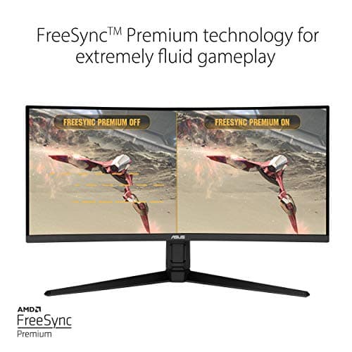 ASUS VG34VQL1B TUF 34 Inch Curved Gaming Monitor - WQHD (3440x1440), 165Hz, 1ms, Extreme Low Motion Blur, FreeSync Premium, Eye Care, Height Adjustable, DisplayHDR 400, DisplayPort, HDMI, USB — view 3