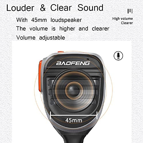 BAOFENG Radio Speaker Microphone IP54 Waterproof 2-pin K Type for GMRS GM-5RH Radio Dual PTT Handheld Remote Shoulder Speaker Mic (Grey) — view 2