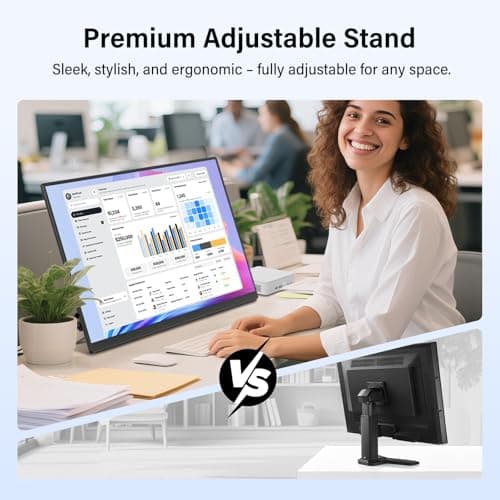 Innoview 23.8” 4K Large Portable Monitor, UHD (3840*2160) 100%sRGB IPS Speakers USB-C HDMI Work Home Second Monitor W/180°Adjustable Stand for Laptop, Desktop, Macbook, Phones, Tablet, PS5/4, Switch — view 6