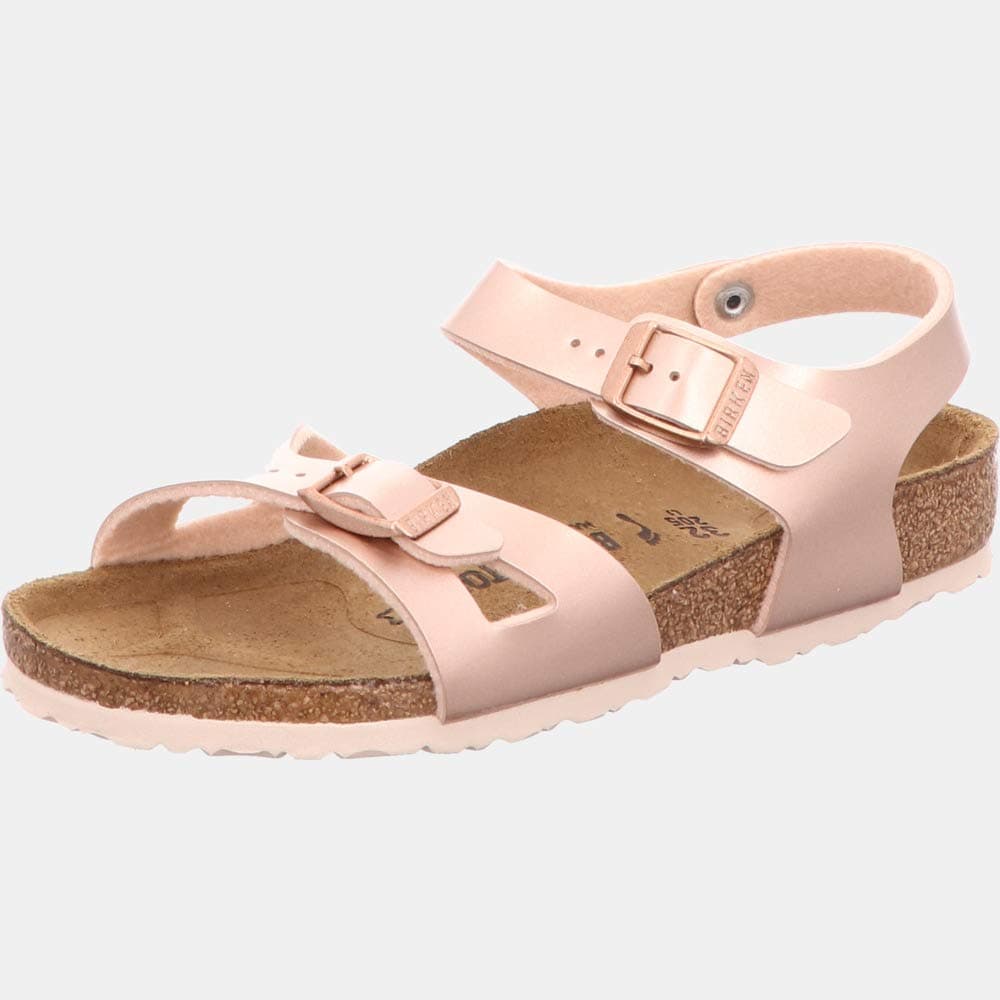 Birkenstock Rio Sandals Girls White/Patent Sandals Shoes — view 91