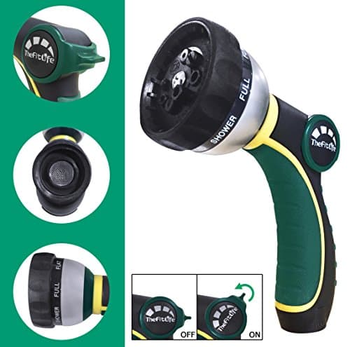 TheFitLife Expandable Garden Hose 100FT - Flexible Hose with Mutiple Layer Latex Inner and Solid Brass Fittings Free Spray Nozzle, 3/4 USA Standard Easy Storage Kink Free Retractable Water Hose — view 4