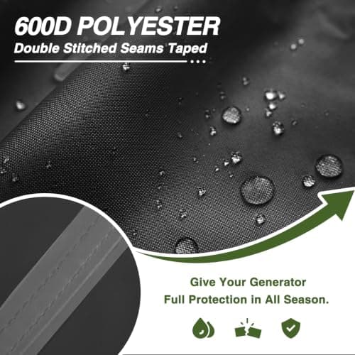 Porch Shield Waterproof Universal Generator Cover 32 x 24 x 24 inch - for Most Generators 5000-10000 Watt, Black — view 3
