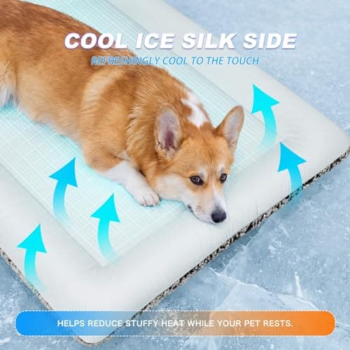 Cat Cooling Mat, Self Warming Cat Bed, Reversible Warm & Cooling Cat Bed, Winter Warm Cat Pad & Summer Cooling Cat Mat for Kittens & Small Dogs, Perfect for Crates, Beds & Sofas, Gray, 18" x 24" — view 3