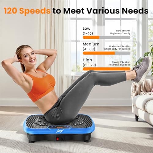 AXV Vibration Plate Fitness Platform Exercise Machine Vibrating Shaking Full Body Shaker Workout Vibrate Stand Shake Board Sport for Weight Loss Fat Burner for Gym Home Office — view 4
