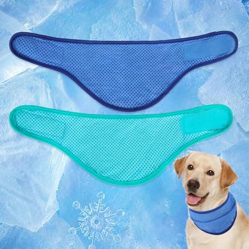 EXPAWLORER Dog Cooling Bandana - 2 Pack Instant Cooling Dog Bandanas, Chill Out Pet Cool Scarf Summer Essentials Ice Neck Cooler Wrap, Prevent Sunstroke for Small Medium Large Dogs, Navy Green XL