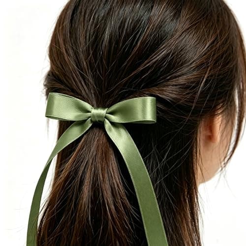 SJRIRG 1/2 Inch Olive Green Satin Ribbon 50 Yards Single Face Polyester — view 5